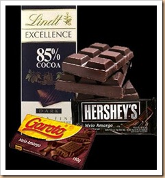 Chocolates em barra